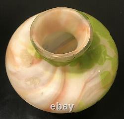 French Cameo Antique Art Cabinet Glass Vase Galle Daum Unsigned Mint 4