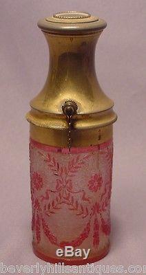 French Cameo Glass & Gilt Bronze Perfume Bottle