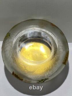 French Mont Joye Art Glass Enameled Cameo Glass Trinket Box ca 1890