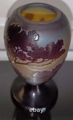 French Vase Cameo Glass Authentic Signed Emile Galle 19th