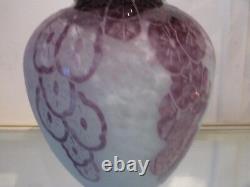 French original cameo art glass large pitcher Charder Le verre Francais Lavande