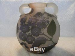 French original emile Galle cameo glass hydrangea vase-flask star mark 1904