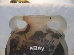 French original emile Galle cameo glass hydrangea vase-flask star mark 1904