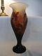 French original emile Galle cameo glass vase (red-orange) circa 1920