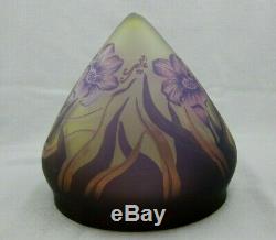 GALLE Cameo LILY Art Glass Table Lamp Shade Signed