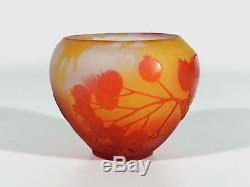GALLE Jugendstil Glas Vase ° France Cameoglas ° authentic art nouveau glass