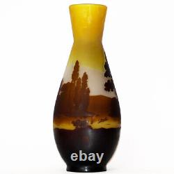 Galle Cameo Glass Landscape Vase, circa 1910