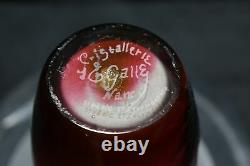 Galle Fire Polished Cameo Vase Signed Cristallerie E Galle