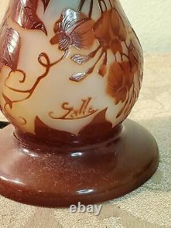 Galle French cameo glass lamp late 20th C