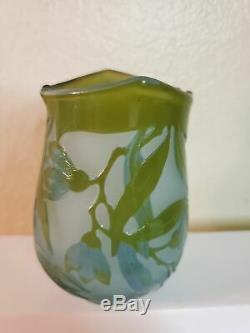 Galle French floral cameo glass vase, late 20th c
