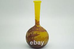 Galle Multi layer cameo glass banjo landscape vase C1905
