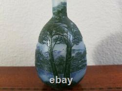 Galle Signed Cameo Banjo Vase- Transluscent Color Vase Nice Art Details