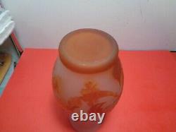 Galle Signed Floral Cameo Glass Vase (8.5 by 4 by 4)