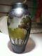 Galle Style Art Nouveau Cameo Glass Vase Of Landscape. Acid etched/Layered glass