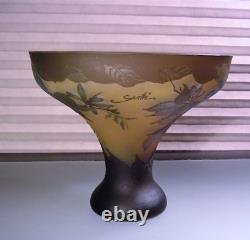 Galle Style Cameo Etched Glass Bowl