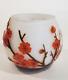 Galle Style Cameo Glass Art Glass Bowl Carved Cherry Plum Blossoms Art Nouveau