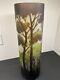 Galle Style French Art Glass Cameo Vase 3 Color Forest Trees Landscape