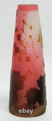 Galli Cameo Pink Art Glass Vase