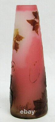 Galli Cameo Pink Art Glass Vase