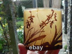 Genuine Emile Galle Art Nouveau Cameo Glass Butterfly Jar -Needs Restoration