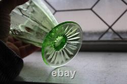 Green Depression Glass Footed Vase 6 Cameo Ballerina Vintage 1930s