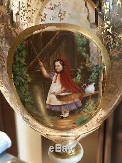 Huge Moser Chalice Little Red Riding Hood Cameo