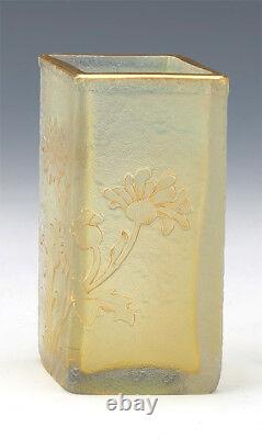 Jean Daum Original Cameo Glass Flowers Vase Signed Nancy France Antique Artwork