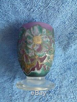 Jonathan Harris Glass Silver Cameo Paperweight & Vase Peony Collectors Club
