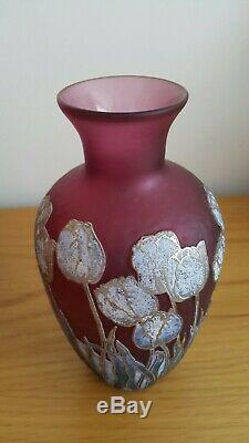 Jonathan Harris Glass Tulip Silver Cameo Vase Limited Edition 4/50