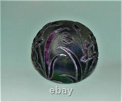 Jonathan Harris Purple Orchid Silver Cased Cameo Paperweight Trial