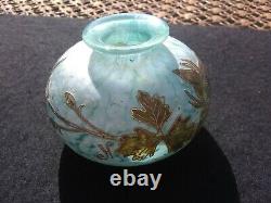 Jonathan Harris art Glass Posy vase silver Cameo Signed base