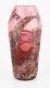Jonathan Harris silver cameo glass vase on pink ground with fish design, signed
