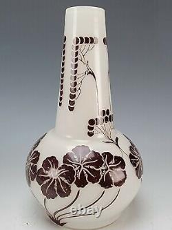 Jugendstil Bohemian Art Nouveau Enamel Overlay Cameo Glass Vase