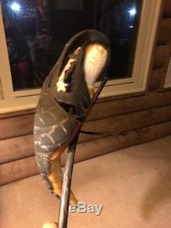 Kelsey Murphy Cameo Pilgrim Glass Tusk Parrot Huge 4 Color Banana Bird Carved