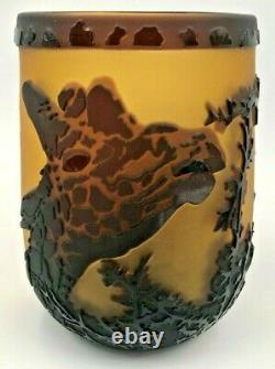 Kelsey Murphy Pilgrim Cameo Giraffe Safari Cylinder Cameo Vase 7.5 inch