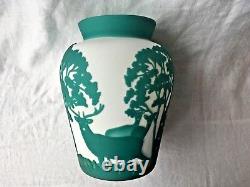 Kelsey Murphy Pilgrim Cameo Glass Vase Deer 3 Layer Sand Carved