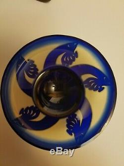 Kelsey Pilgrim Cameo Glass Covered Rose Bowl Summer Eyes 2000 Intricate Beauty