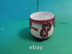 Kelsey Pilgrim Cameo Glass Cup, Signed Kelsey Pilgrim, 1 3/4 Tall (Used/EUC)