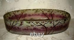 LARGE Antique Signed Muller Freres Cameo Art Glass Bowl / Planter 13 in