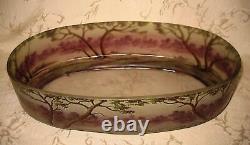 LARGE Antique Signed Muller Freres Cameo Art Glass Bowl / Planter 13 in