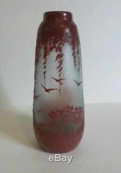 LEGRAS French CAMEO Art Glass 8.5 Vase, c. 1910-1920