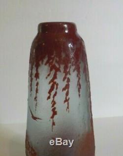 LEGRAS French CAMEO Art Glass 8.5 Vase, c. 1910-1920