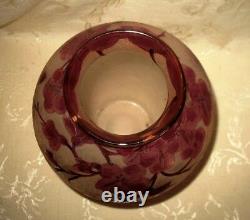 Large 1800's Signed Legras Cameo Art Glass Vase done in a Floral Design