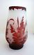 Large Emile Galle Like Cameo Glass Cabinet Vase Floral Authorized Repro Unique