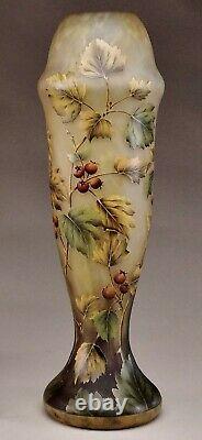 Large & Truly Impressive Daum Nancy Cameo & Enameled Vase