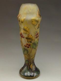 Large & Truly Impressive Daum Nancy Cameo & Enameled Vase