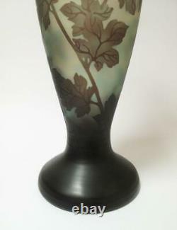Large Vintage Art Nouveau Cameo Overlay Glass Vase Galle Style