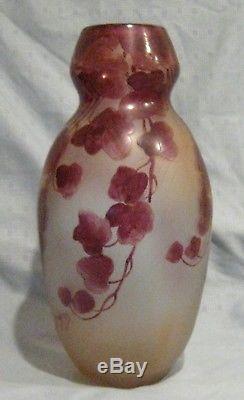 Legras 13 1/2 French Art Nouveau Cameo Glass Vase