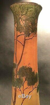 Legras Art Nouveau Landscape Cameo Glass Vase 15 Daum Nancy Tiffany Loetz Era