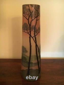 Legras Cameo Glass Scenic Tall Vase
